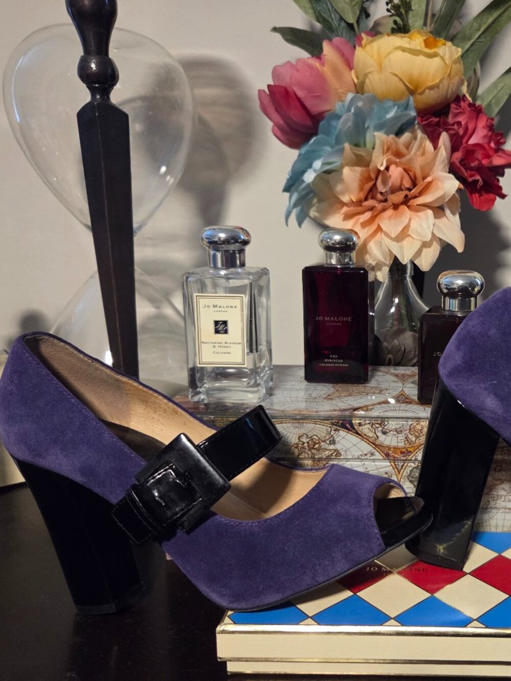 Michael Kors Purple Suede Peep‑Toe Heels • Size 8M